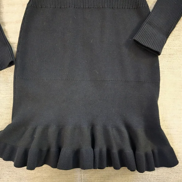 See By Chloé Mini Ribbed Sweater Dress in Deep Forest Green Sz Medium - Picture 9 of 11